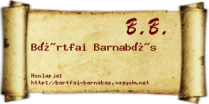 Bártfai Barnabás névjegykártya