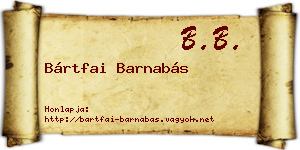 Bártfai Barnabás névjegykártya