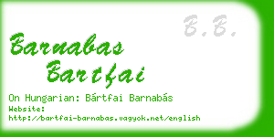 barnabas bartfai business card